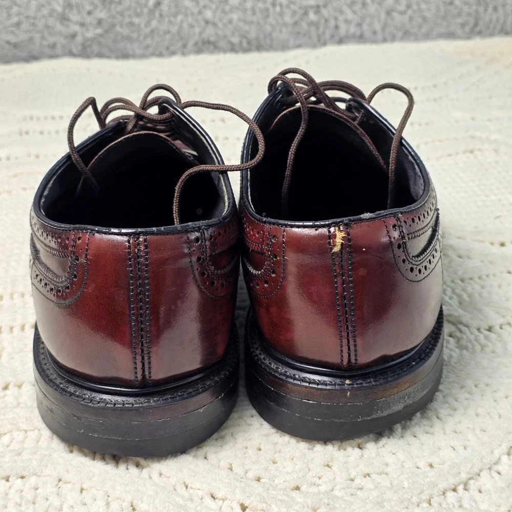VTG Hanover Shell Cordovan Dress Shoes Mens 9.5 D/B‎ Burgundy Brown Wingtip